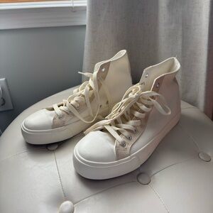 Classic Cream High-Top Sneakers